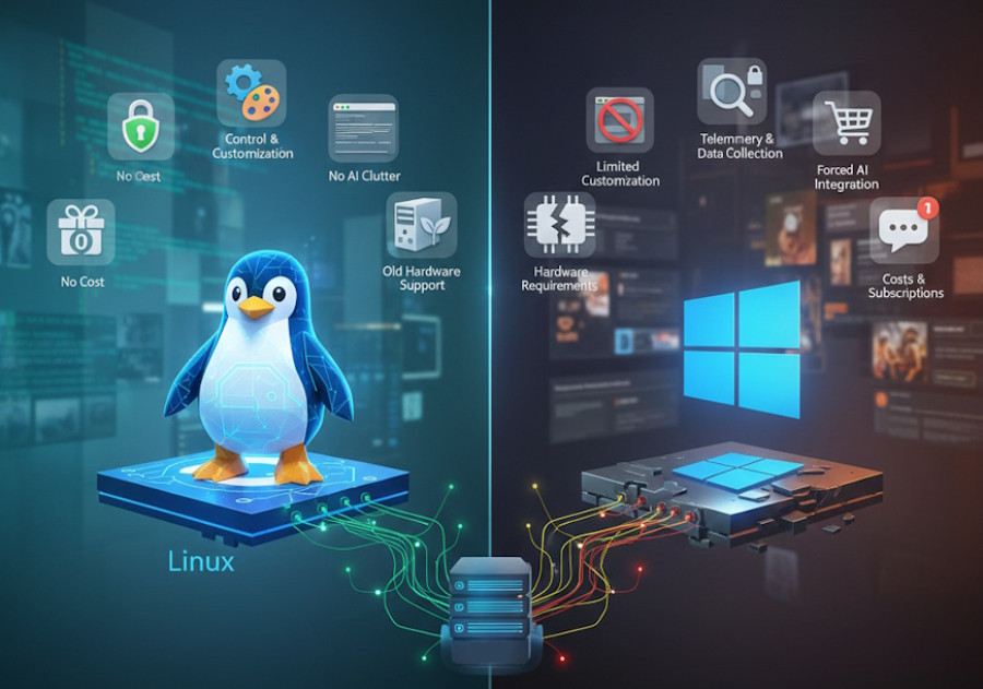 Por que razão o Linux está a ganhar a batalha da sanidade mental ao Windows 11